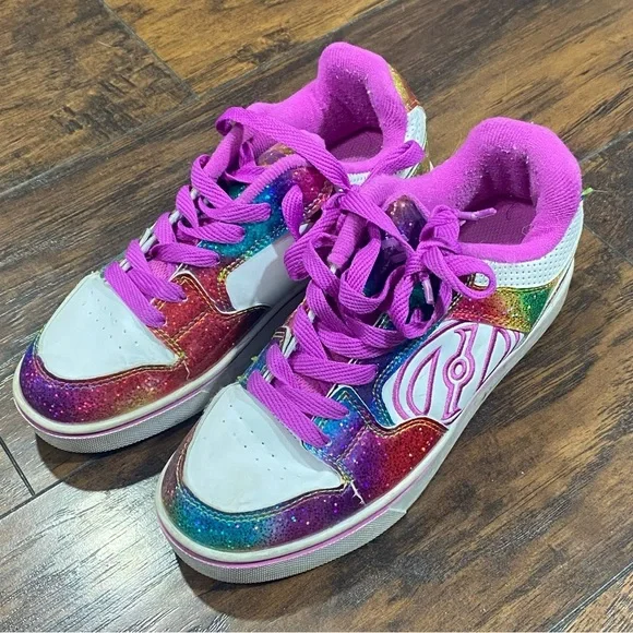 Heelys Shoes Heelys Motion Plus Girls Rainbow Purple Glitter